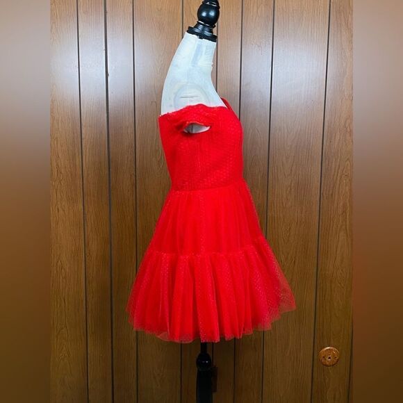 ML Monique Lhuillier Tulle Off The Shoulder Mini Dress size 6 - Picture 12 of 16